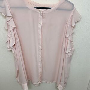 LC Lauren Conrad Light Pink Ruffle Blouse